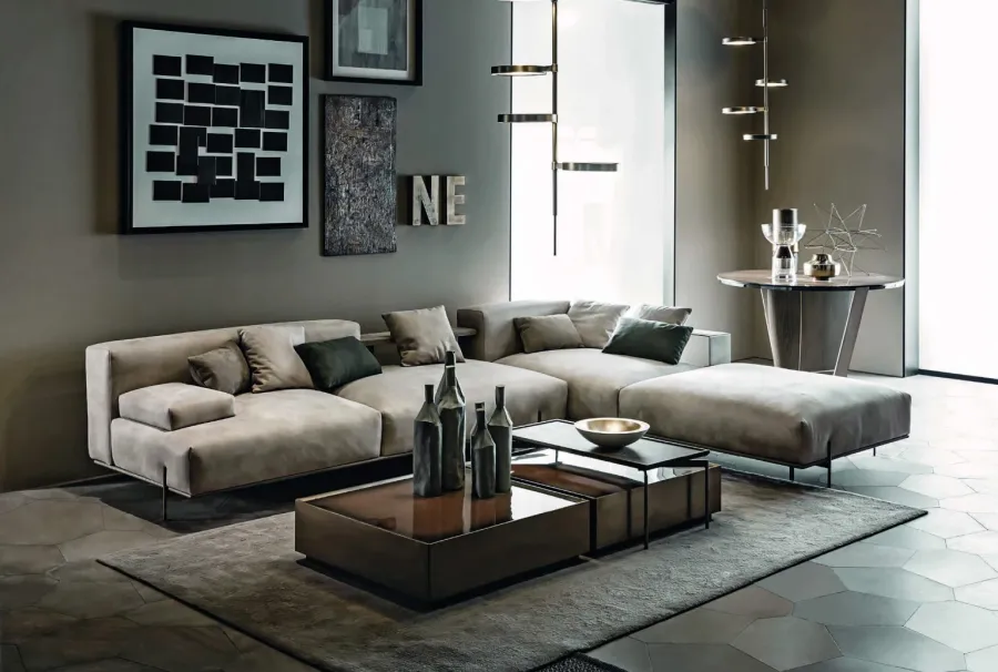 obrazek 1 Luksusowa sofa w jasnym kolorze styl minimalistyczny