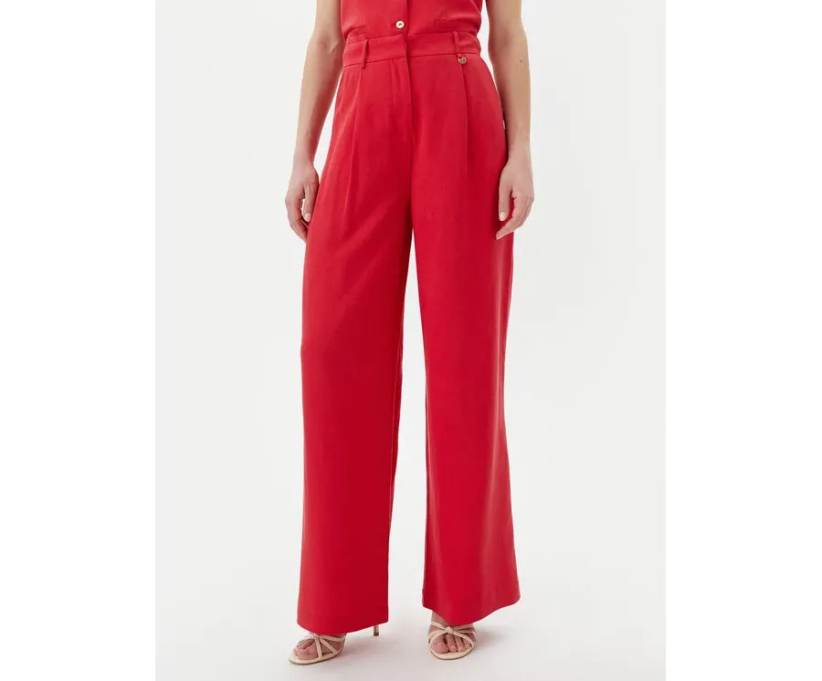 obrazek 1 LOLA CASADEMUNT Spodnie palazzo LS2514010 Czerwony Wide Leg