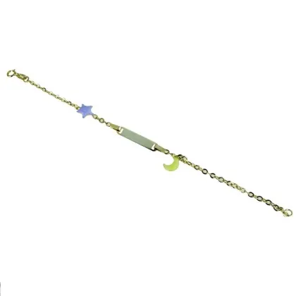 Zdjęcie Dziecięca bransoletka plakietka z emaliowaną gwiazdą, sercem lub księżycem