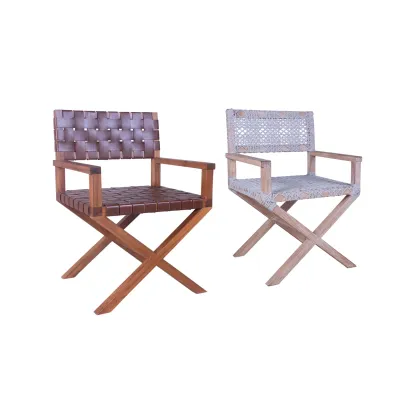 Zdjęcie Stylowe krzesło Kross do ogrodu i na taras wykonane z drewna tekowego