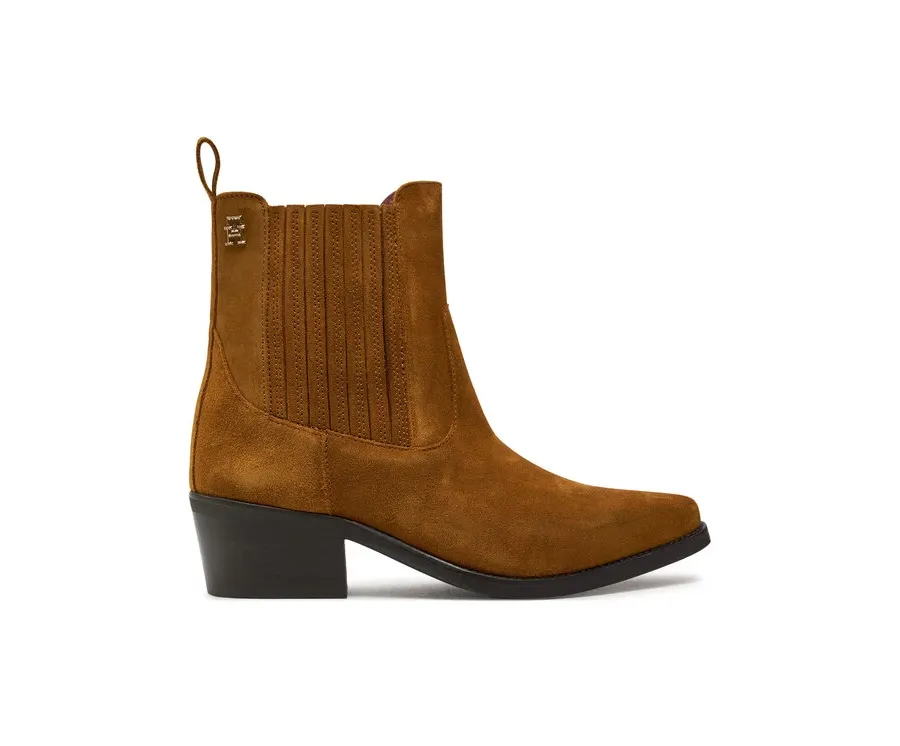 obrazek 1 Tommy Hilfiger Botki Th Suede Cowboy Boot FW0FW08034 Brązowy