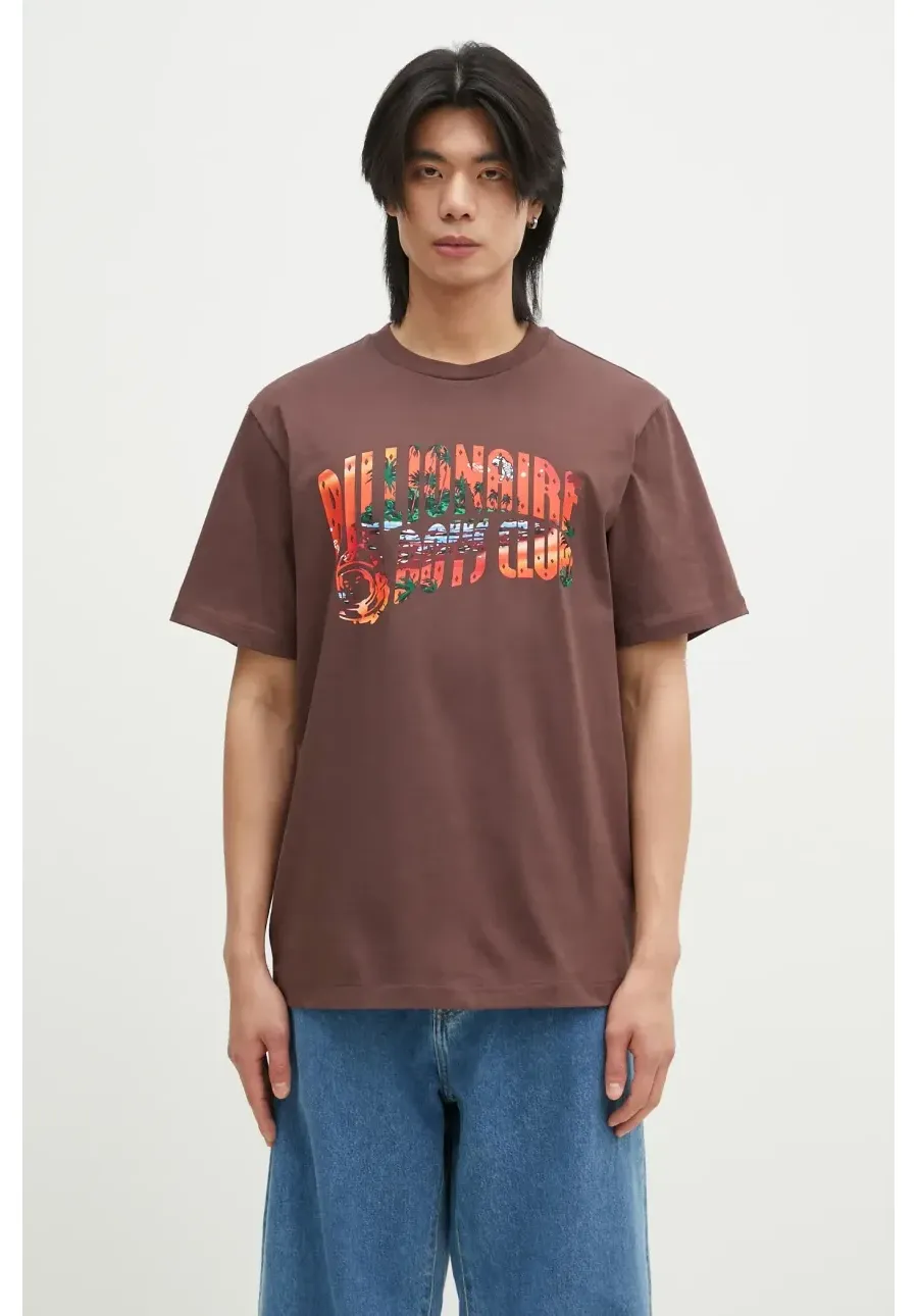 obrazek 1 Billionaire Boys Club t-shirt bawełniany Tropical Island Fill Arch Logo męski kolor brązowy z nadrukiem B24460