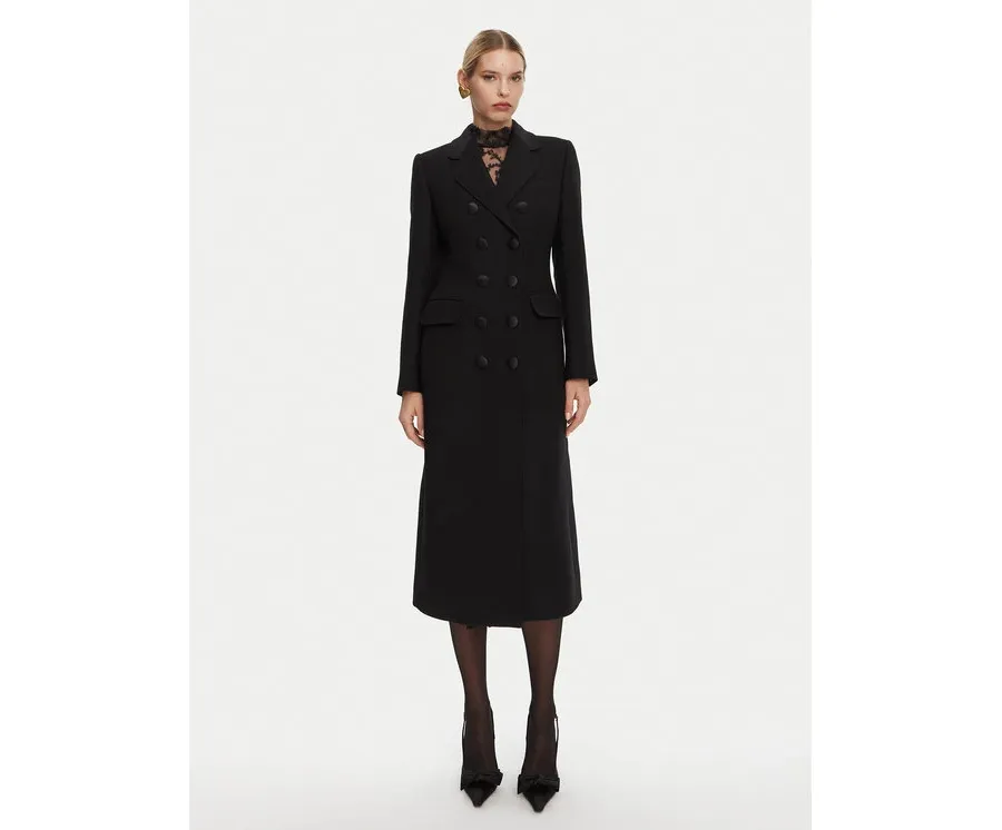 obrazek 1 Dolce&Gabbana Płaszcz wełniany F0W1WT FU2TS Czarny Regular Fit