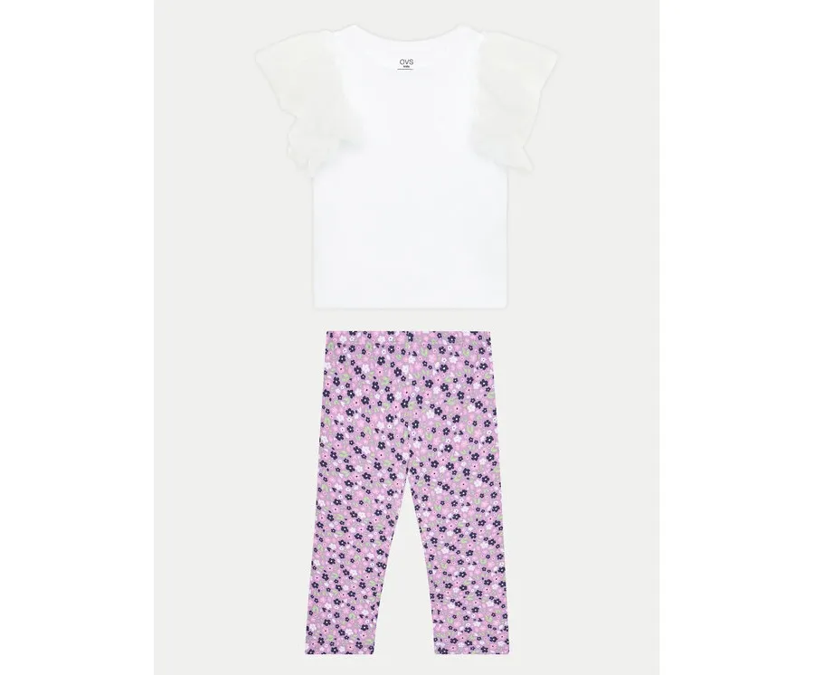 obrazek 1 OVS Komplet t-shirt i legginsy 2034890 Biały Regular Fit