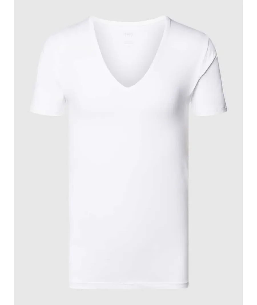 obrazek 1 T-shirt o kroju Slim Fit z dekoltem w serek