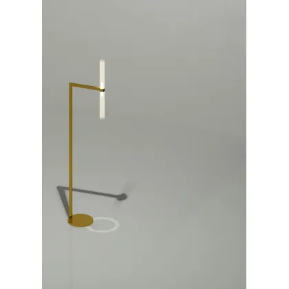 Zdjęcie Lampa podłogowa ze szkłami Pyrex i miękkim złotym wykończeniem - Il Paralume Marina