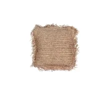 Picture Decorative square pillow with sisal fringes