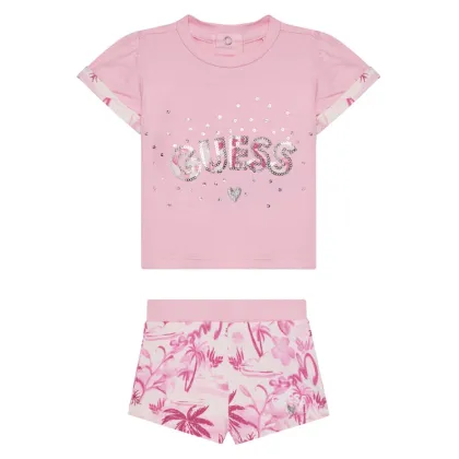 Zdjęcie Guess Komplet t-shirt i spodenki A5GG13 K6YW4 Różowy Regular Fit
