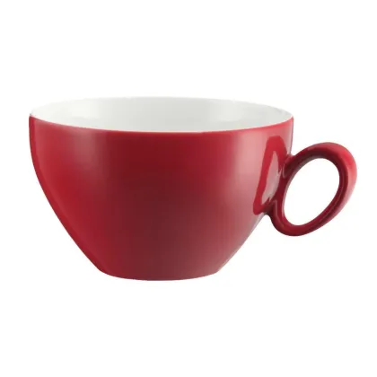 Zdjęcie Ekskluzywna duża porcelanowa filiżanka do kawy w kolorze rubinowo czerwonym - Seltmann Weiden