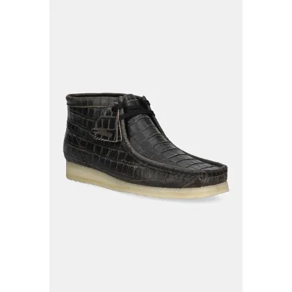 Zdjęcie Clarks Originals półbuty skórzane Wallabee Boot męskie kolor czarny 26179191