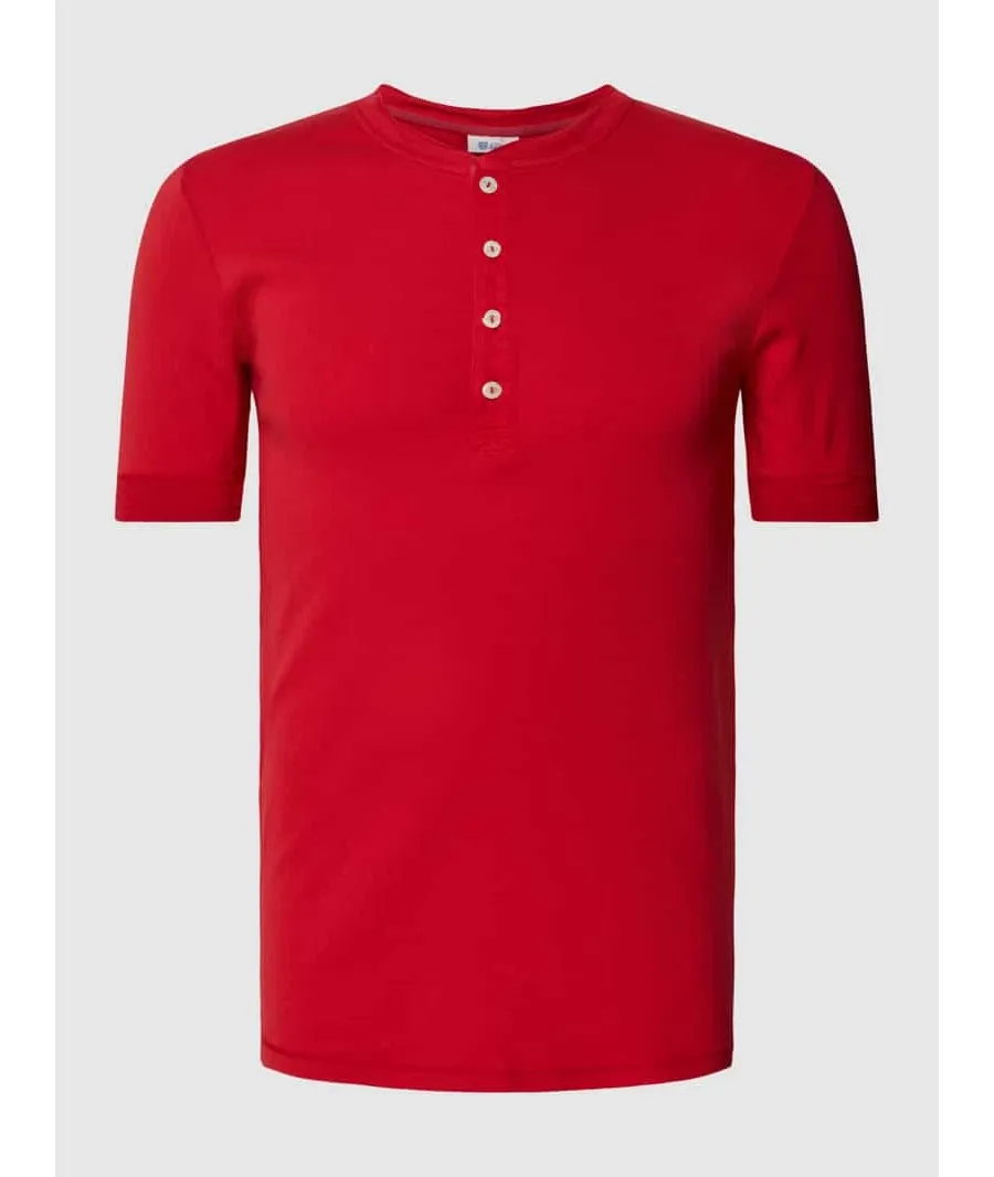 obrazek 1 T-shirt z krótką listwą guzikową model ‘Karl’