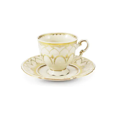 Zdjęcie Stylowa filiżanka do kawy ze spodkiem z porcelany z kolekcji Ivory wedding sonata – Leander
