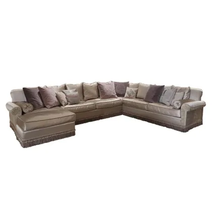 Zdjęcie Luksusowa włoska narożna sofa z 12-stoma poduszkami