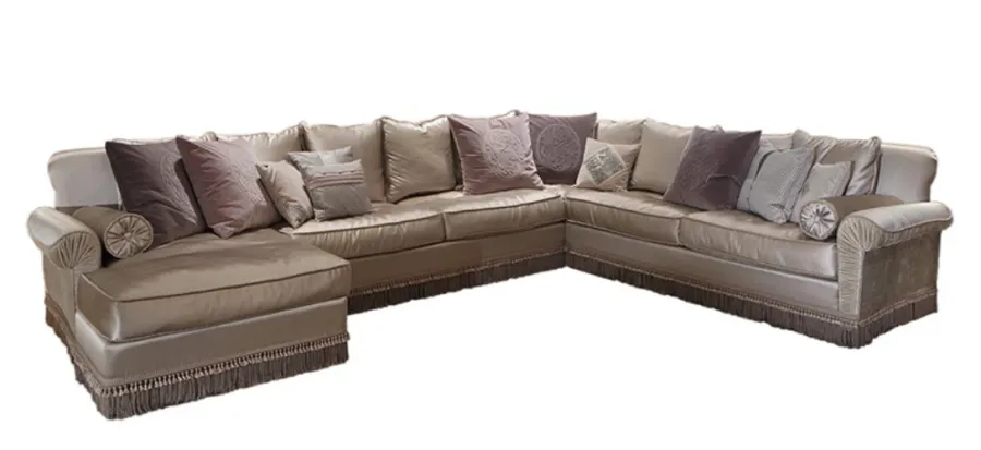 obrazek 1 Luksusowa włoska narożna sofa z 12-stoma poduszkami