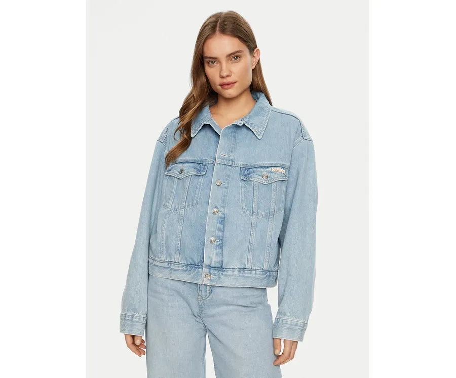 obrazek 1 Calvin Klein Jeans Kurtka jeansowa J20J224548 Niebieski Boxy Fit