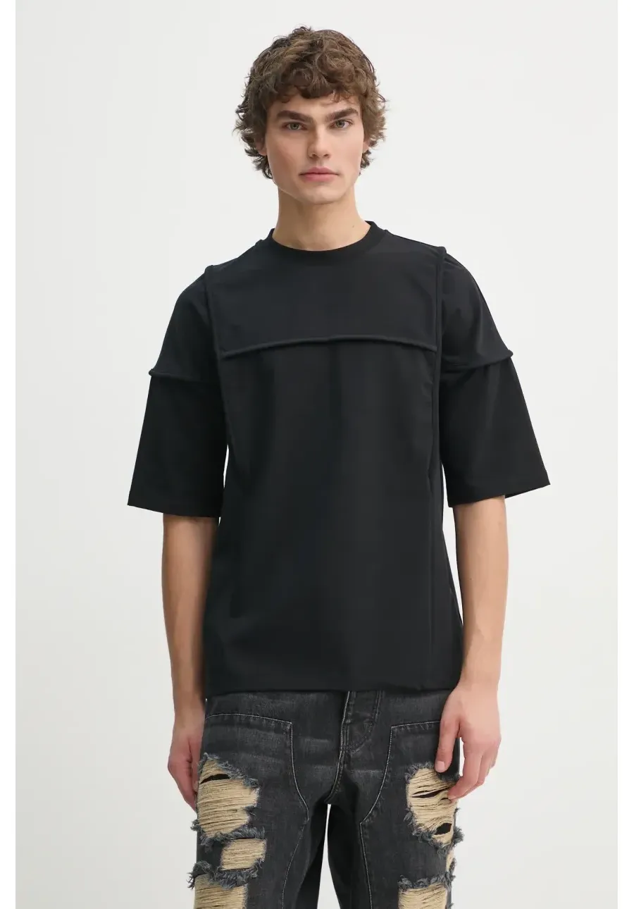 obrazek 1 Heliot Emil t-shirt męski kolor czarny gładki AW24.M.09.123.BLK01