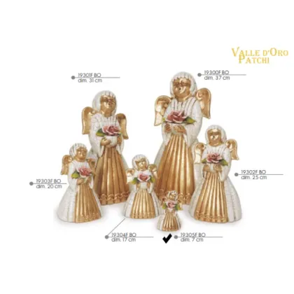 Picture Beautiful angel with a rose 7 cm - Valle d'oro Patchi
