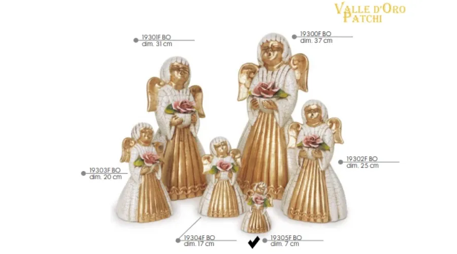 obrazek 1 Piękny anioł z różą 7cm - Valle d'oro Patchi