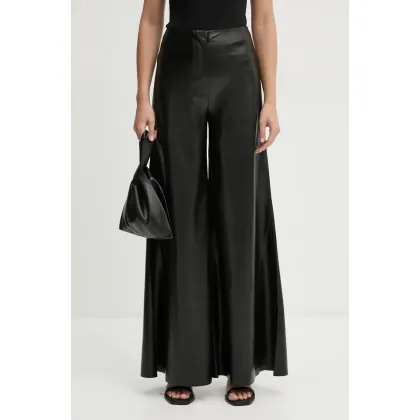 Zdjęcie Nanushka spodnie WIRAAG damskie kolor czarny dzwony high waist NW24PFOW10351