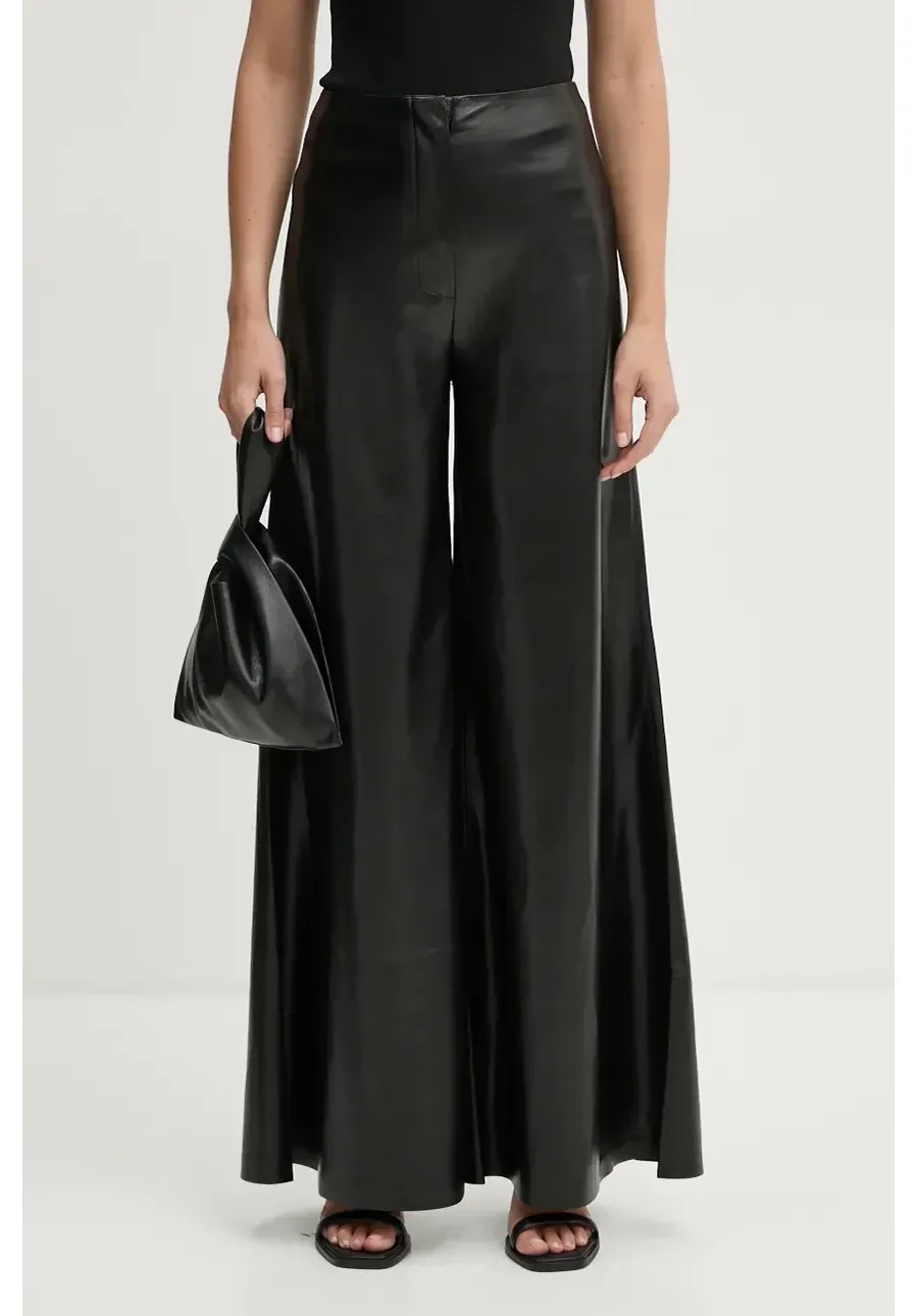 obrazek 1 Nanushka spodnie WIRAAG damskie kolor czarny dzwony high waist NW24PFOW10351