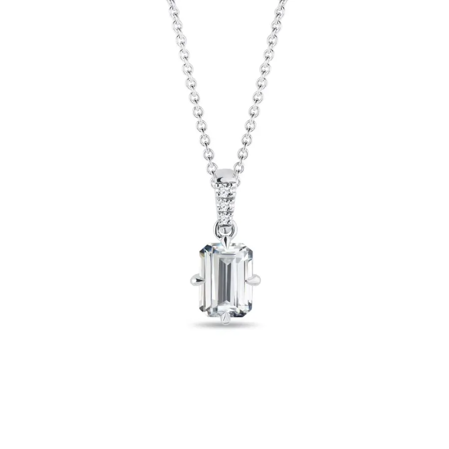 obrazek 1 Luksusowy naszyjnik z białego złota z 1-karatowym diamentem KLENOTA