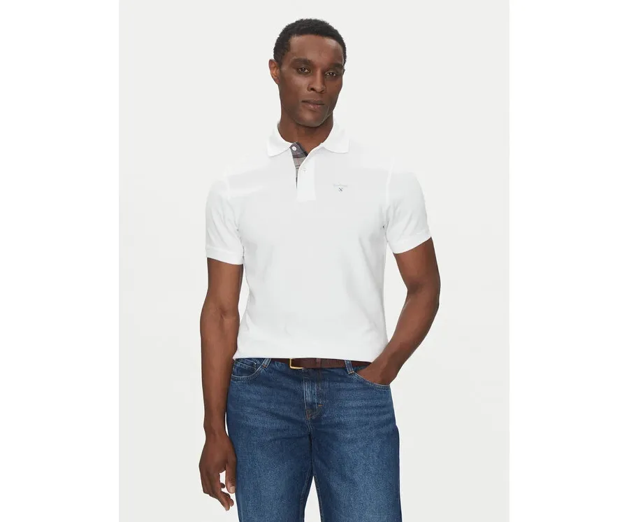 obrazek 1 Barbour Polo Tartan MML0012WH11 Biały Tailored Fit