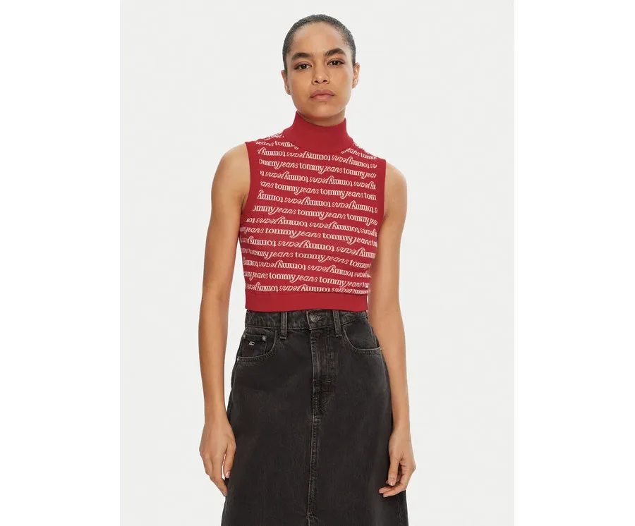 obrazek 1 Tommy Jeans Golf DW0DW19346 Czerwony Slim Fit