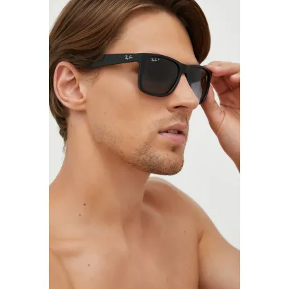 Zdjęcie Ray-Ban okulary przeciwsłoneczne JUSTIN męskie kolor czarny 0RB4165