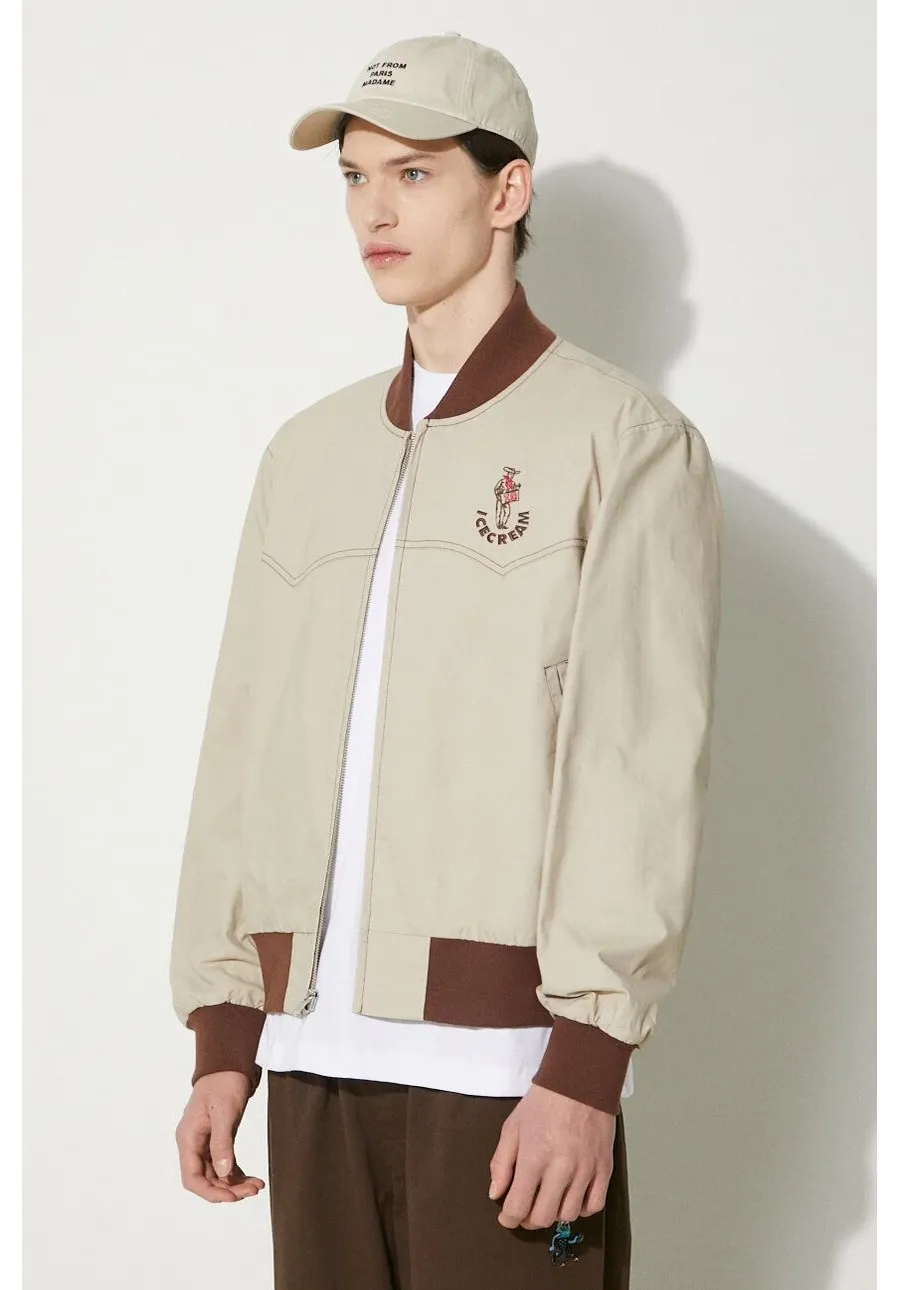 obrazek 1 ICECREAM kurtka bomber Western Bomber męski kolor beżowy przejściowa IC24202