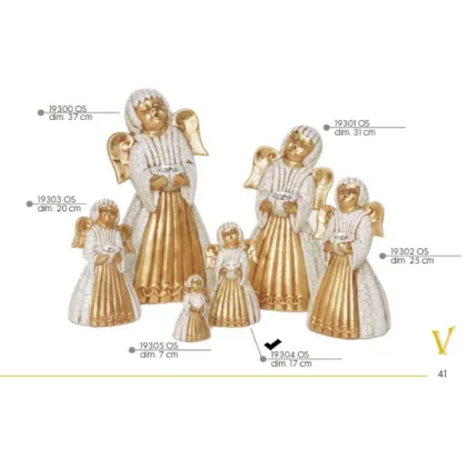 Picture Italian, ceramic, singing angel with crystal 17cm - Valle d'oro Patchi