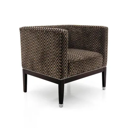 Zdjęcie Wygodny fotel w stylu art deco z drewna bukowego - Sevensedie