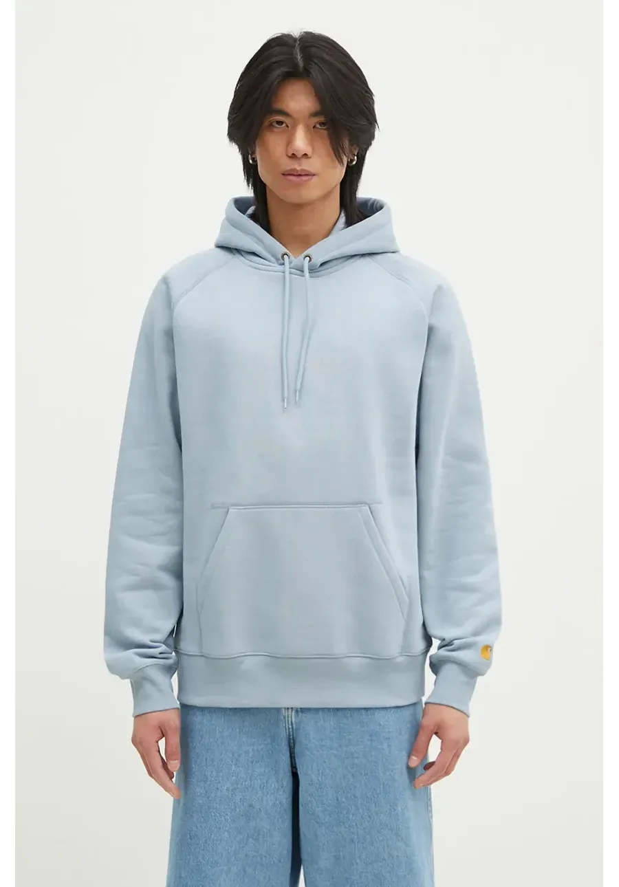 obrazek 1 Carhartt WIP bluza Hooded Chase Sweat męska kolor turkusowy z kapturem gładka I033661.2MYXX