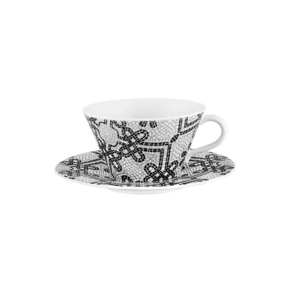 Picture A stylish set of two tea cups and saucers with a mosaic motif - Vista Alegre