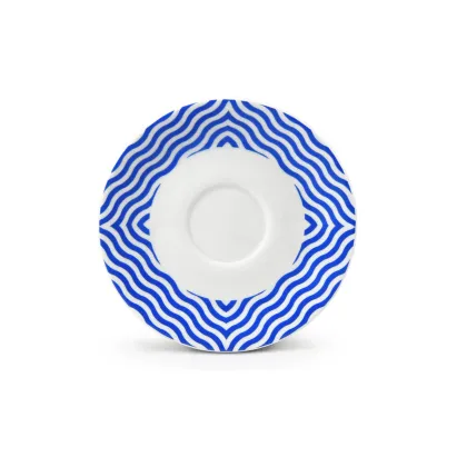 Zdjęcie Piękny porcelanowy spodek do filiżanki do espresso zdobiony geometrycznym motywem - Leander