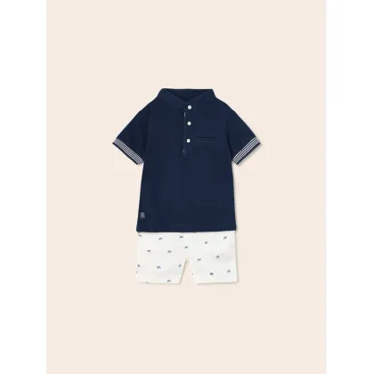 Zdjęcie Mayoral Komplet polo i spodenki 1296 Biały Regular Fit