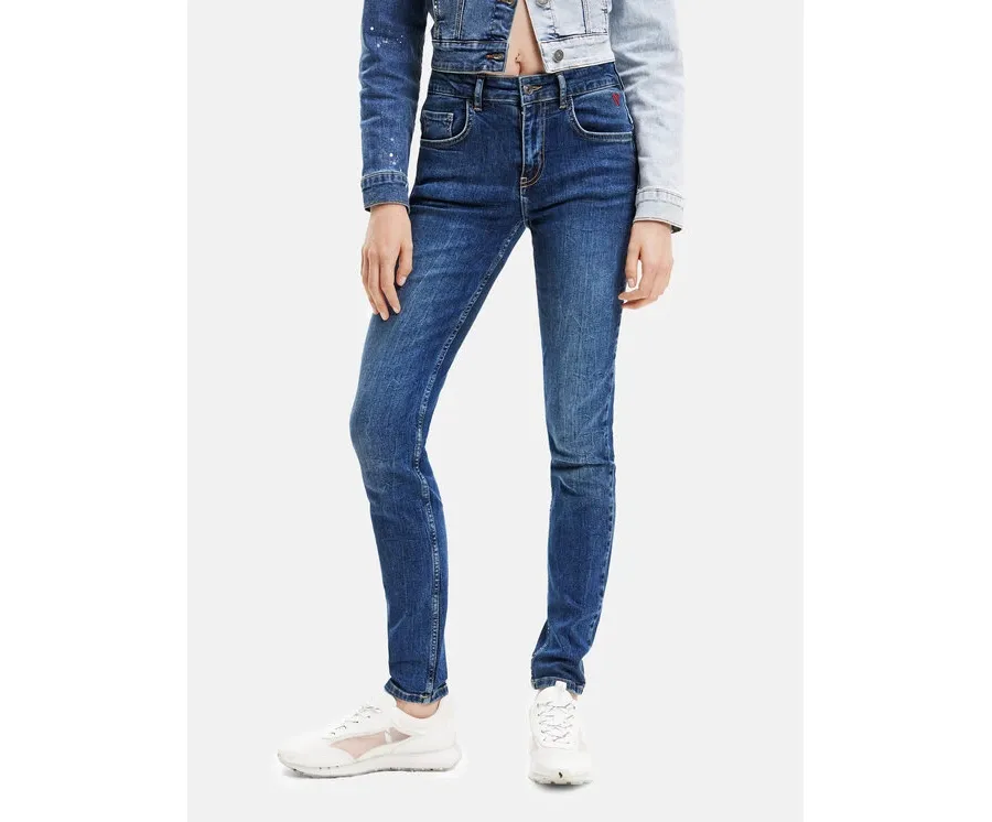 obrazek 1 Desigual Jeansy 23SWDD21 Granatowy Skinny Fit
