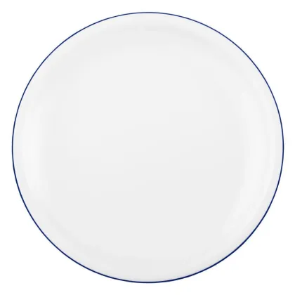 Zdjęcie Piękny biały porcelanowy talerz śniadaniowy 19 cm z niebieską obwódką - Seltmann Weiden