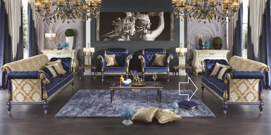 obrazek 1 Włoska antyczna dwuosobowa sofa do wyjątkowego salonu - Morello Gianpaolo