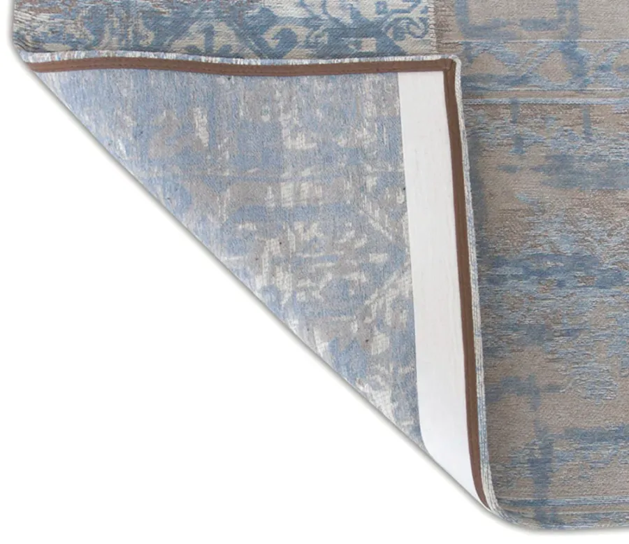 obrazek 4 Niecodzienny niebiesko beżowy dywan patchwork - GUSTAVIAN BLUE 8237
