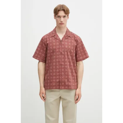 Zdjęcie Carhartt WIP koszula bawełniana S/S Furoshiki Shirt męska kolor brązowy relaxed I034549