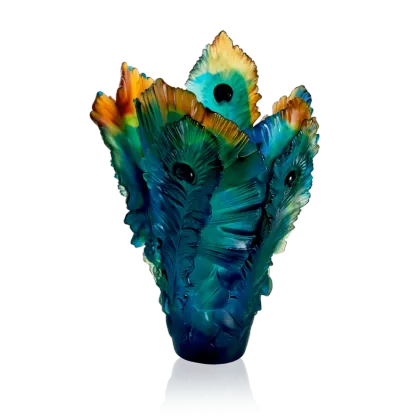 Zdjęcie Prestiżowy wazon inspirowany piórami pawia – marka Daum