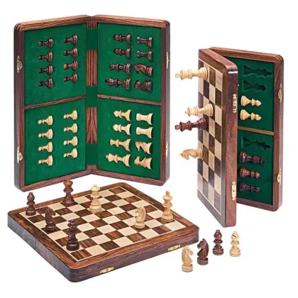 Zdjęcie Elegancki komplet szachów drewnianych magnetycznych G-1042HQ