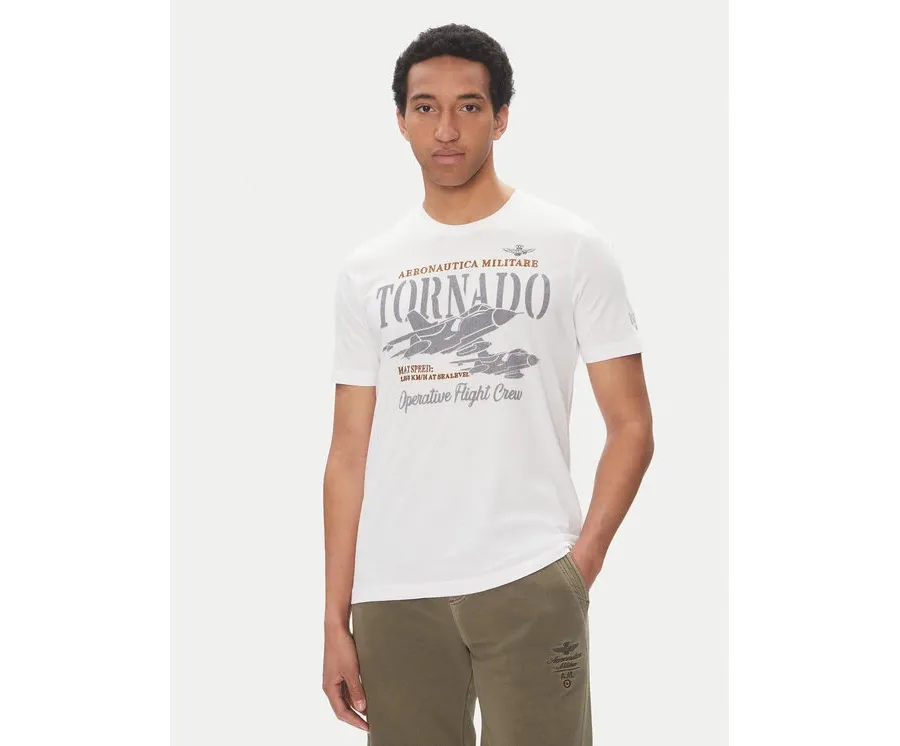 obrazek 1 Aeronautica Militare T-Shirt 251TS2405J641 Biały Regular Fit