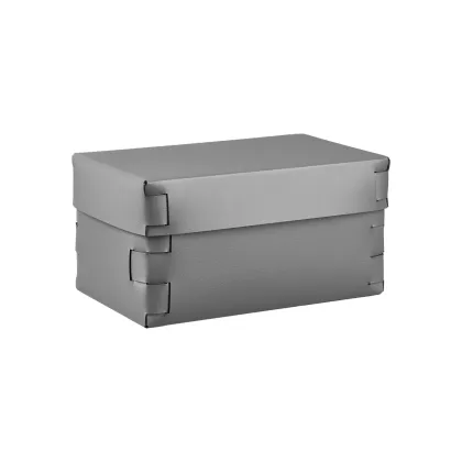 Zdjęcie Skórzane szare pudełko Snob do przechowywania 25x15xH13,5 cm