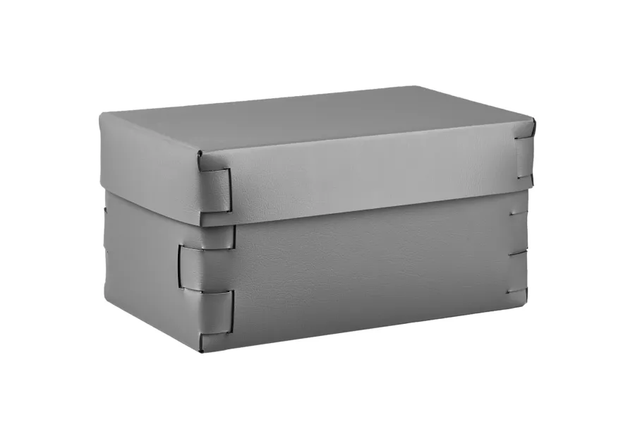 obrazek 1 Skórzane szare pudełko Snob do przechowywania 25x15xH13,5 cm