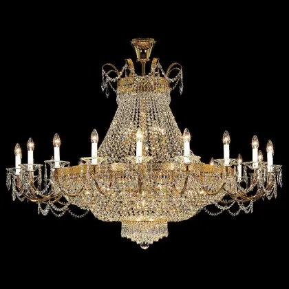 Zdjęcie Pokaźny kryształowy żyrandol z włoch