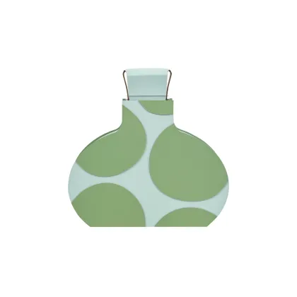 Zdjęcie Skórzany wazon Otto 9x37xH38 cm w kolorze jasnego błękitu i eukaliptusa