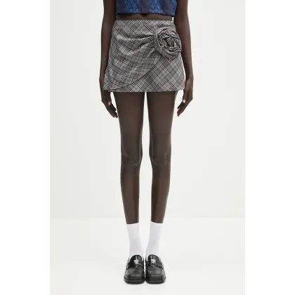Zdjęcie AMBUSH spódnica wełniana Check Rose Skirt kolor szary mini rozkloszowana 12115390