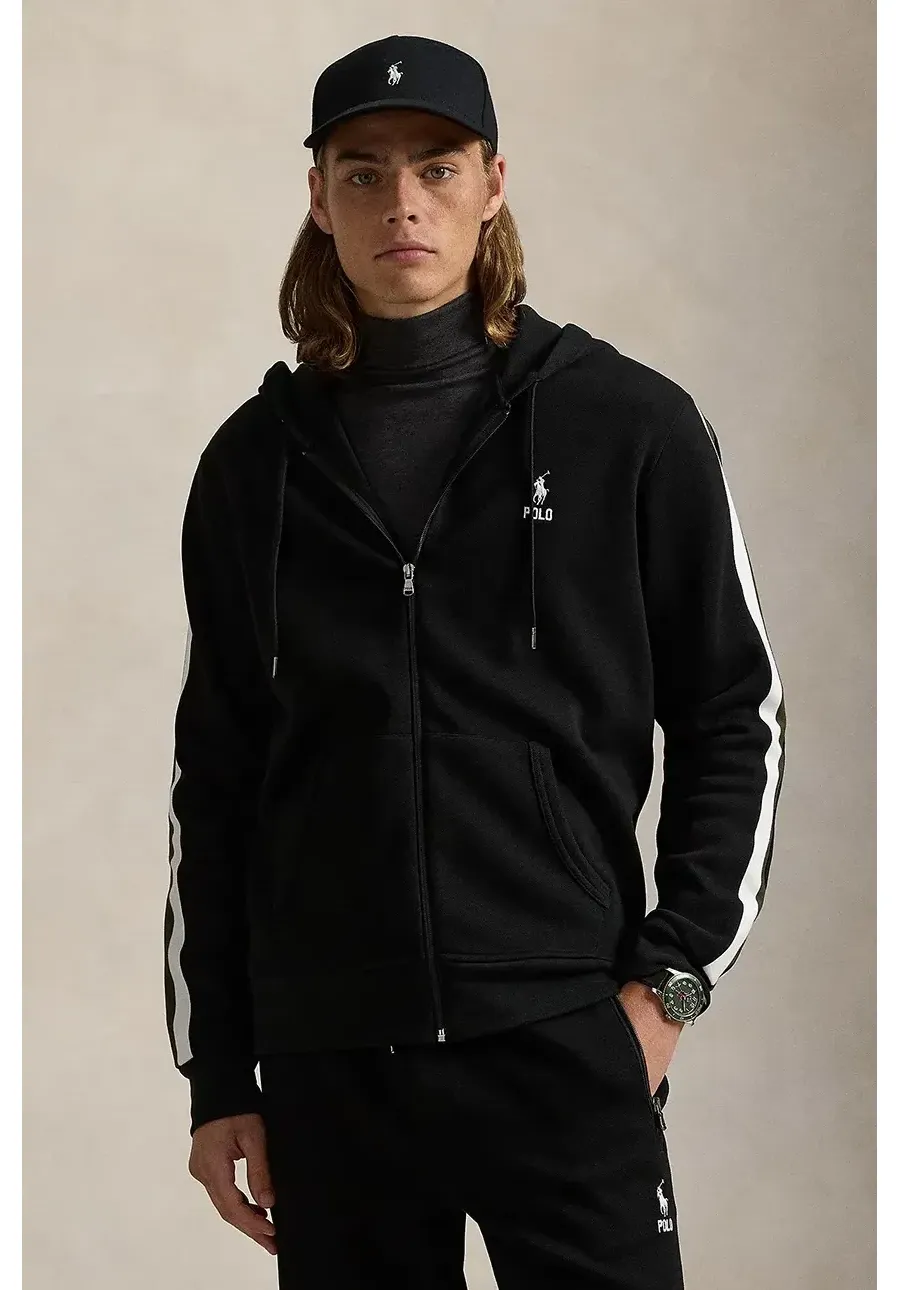 obrazek 1 Polo Ralph Lauren bluza męska kolor czarny z kapturem gładka 710953165