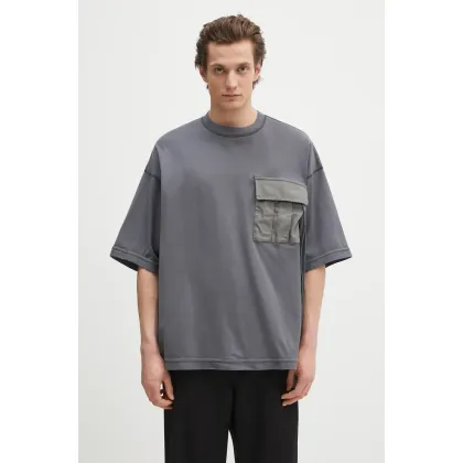 Zdjęcie Undercover t-shirt bawełniany T-Shirt męski kolor szary gładki UP1E4806